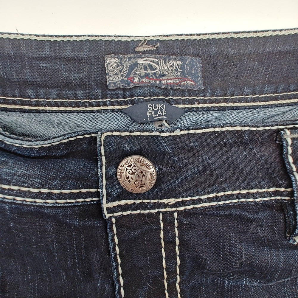 Silver Jeans Suki Flap Bootcut Jeans Womens 32x32 Dark Wash‎ Mid Rise Denim - Picture 5 of 8